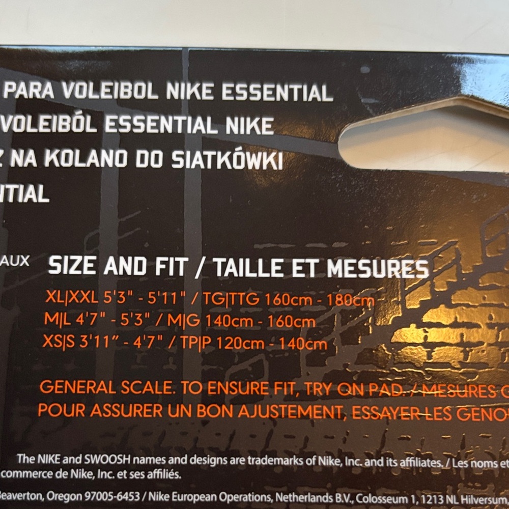 Nike Black Volleyball Knee Pads with White Swoosh - Picture 3 of 4